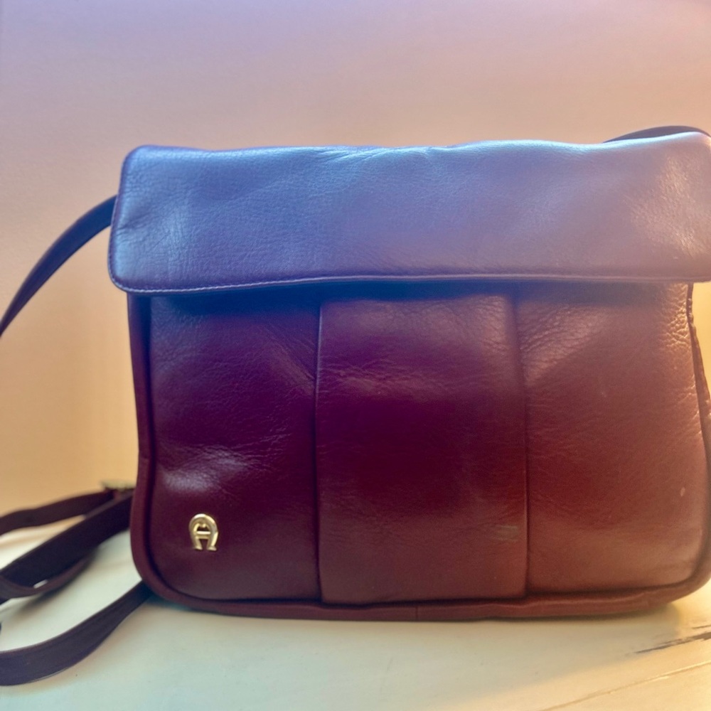 Aigner Signature Burgundy Leather Bag